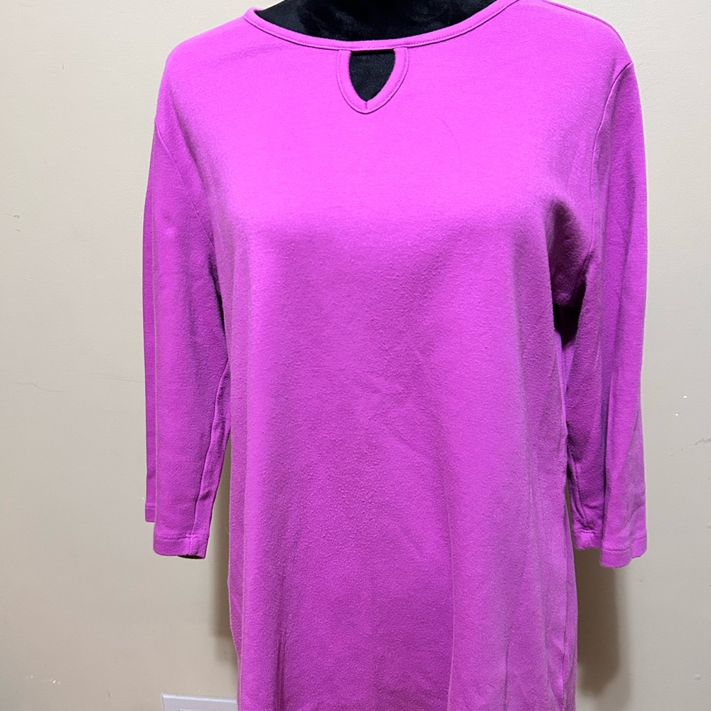 Essentials Purple Pink Relaxed Cut Out Blouse